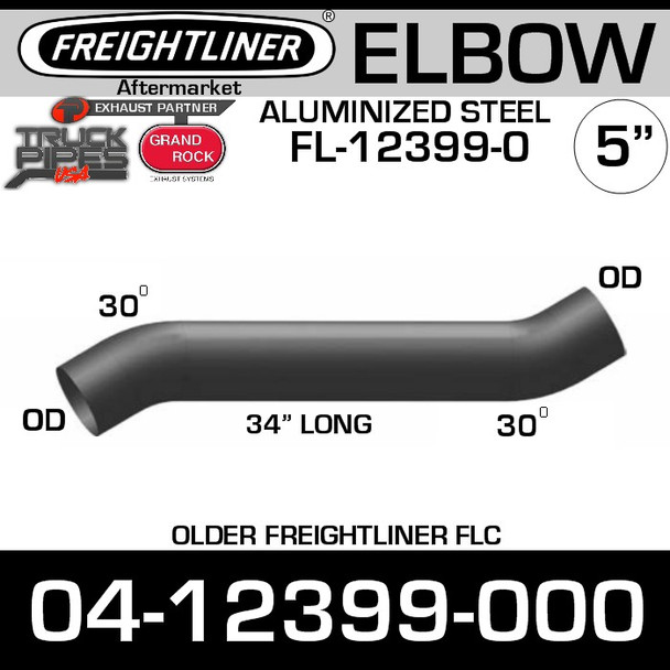 04-12399-000 Freightliner 34" Long 30 Deg Elbow FL-12399-0
