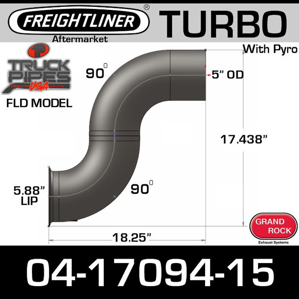 04-17094-015 Freightliner Turbo Exhaust with Pyro FL-17094-015