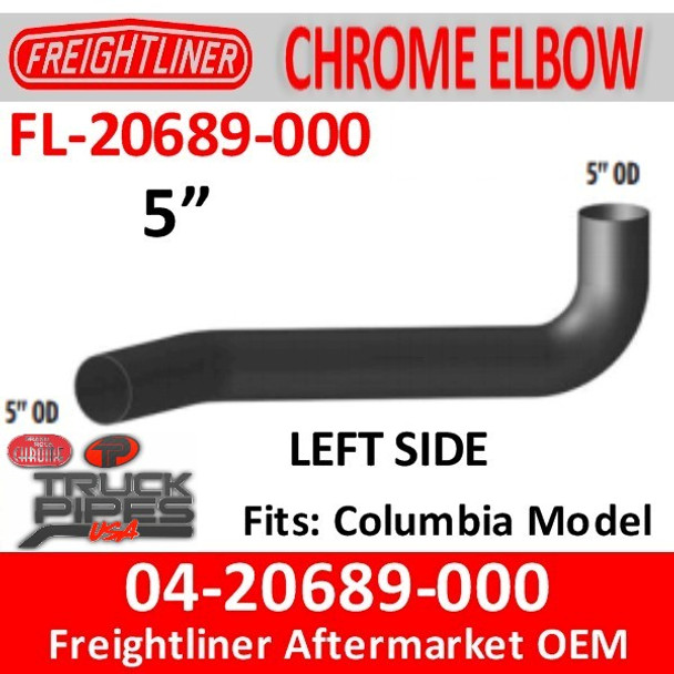 04-20689-000 Freightliner Chrome Elbow Left Side FL-20689-000