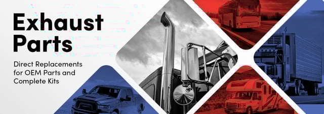 Exhaust parts, direct replacements for OEM parts and Complete Kits