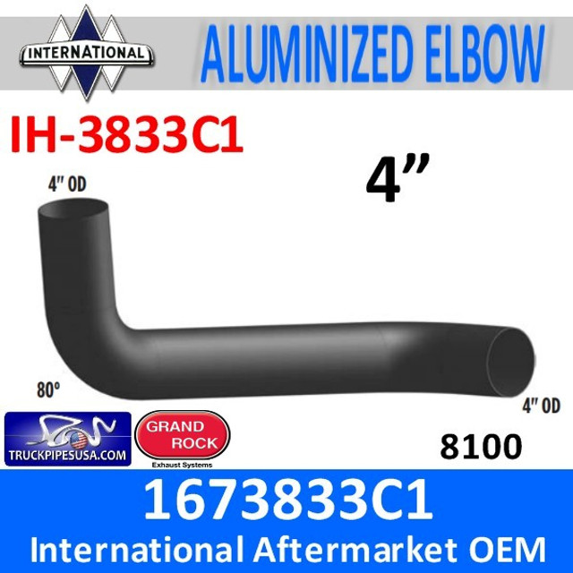 1673833C1 International 8100 Day cab Exhaust Elbow IH-3833C1