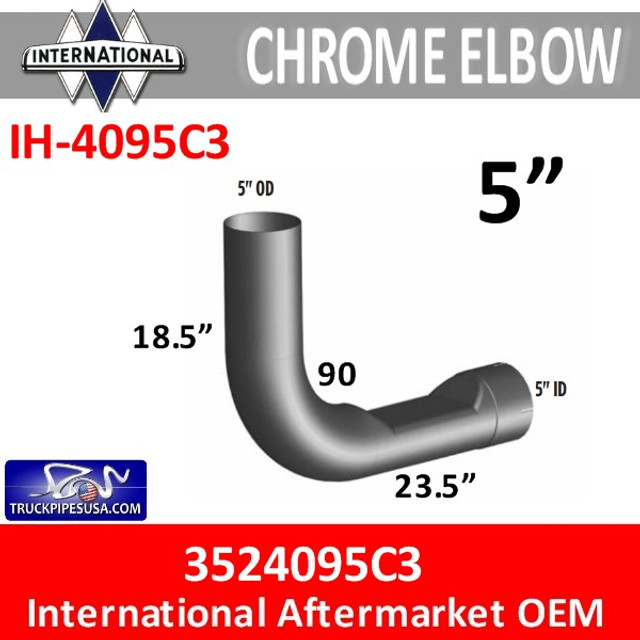 3524095C3 International Chrome Exhaust Elbow IH-4095C3