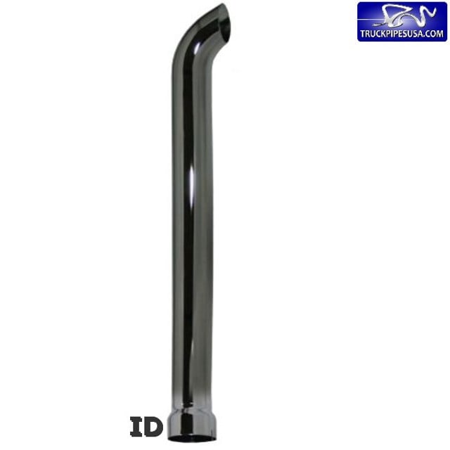 K3-12EXC 3" x 12" Curved Top ID Chrome Exhaust Stack pipe