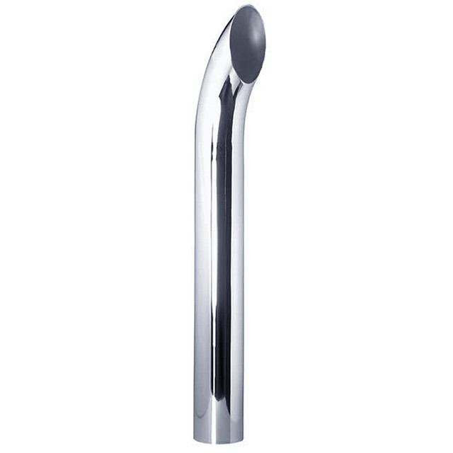 K4-72SBC 4" x 72" Curved Stack OD Inlet Chrome Exhaust Tip