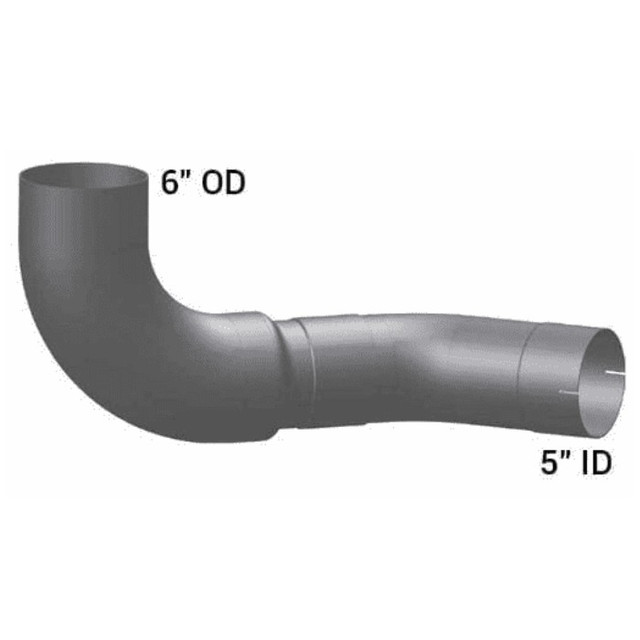 6" Kenworth Right Chrome Elbow reduced to 5" 14764