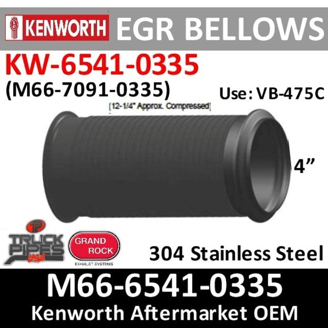EBPB11862 or KW-6541-0335 Paccar Bellows EGR Exhaust