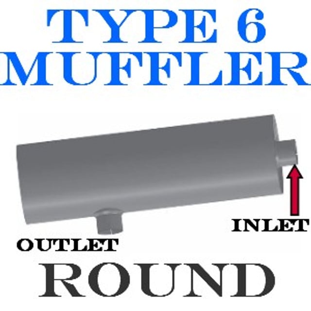 M-010 Universal Truck Muffler 12" x 36" 5" OD - IN-OUT M-010 Type 6
