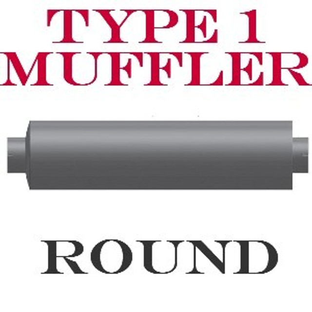 M-1436 Type 1 Diesel Muffler 14" Round 36" Long 5" IN-OUT