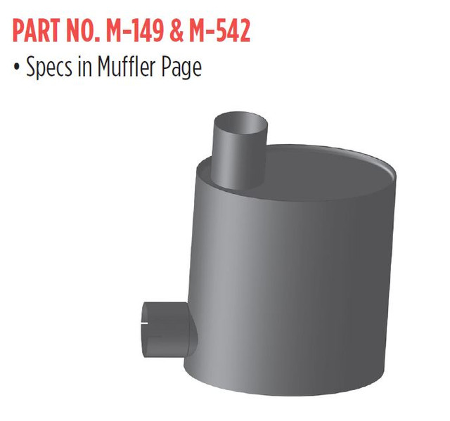 Mack DM Muffler 10 x 15 Oval 4" Inlet 3.8" OD Outlet 16" long