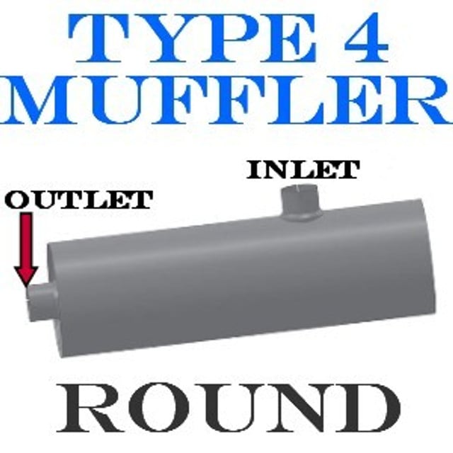 M-724 Type 4 Round Muffler 11" x 36" 4" IN-OUT