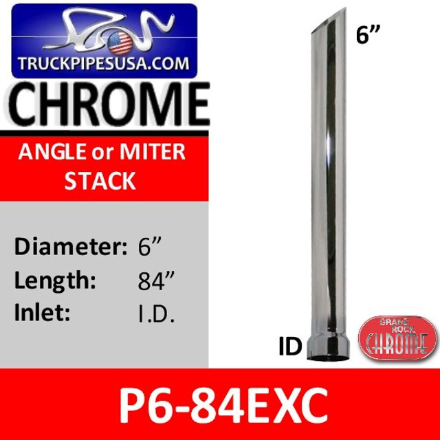 P6-84EXC 6 inch x 84 inch Miter or Angle Cut ID Chrome