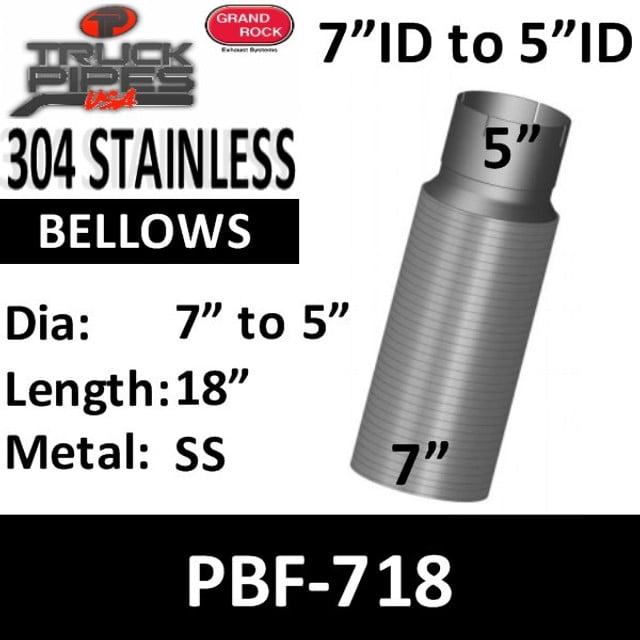 7" x 18" Peterbilt Retro Stainless Steel Flex 7" to 5" PBF-718