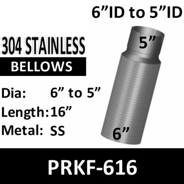 6" x 16" Peterbilt Retro Stainless Steel Flex 6" to 5" PRKF-616