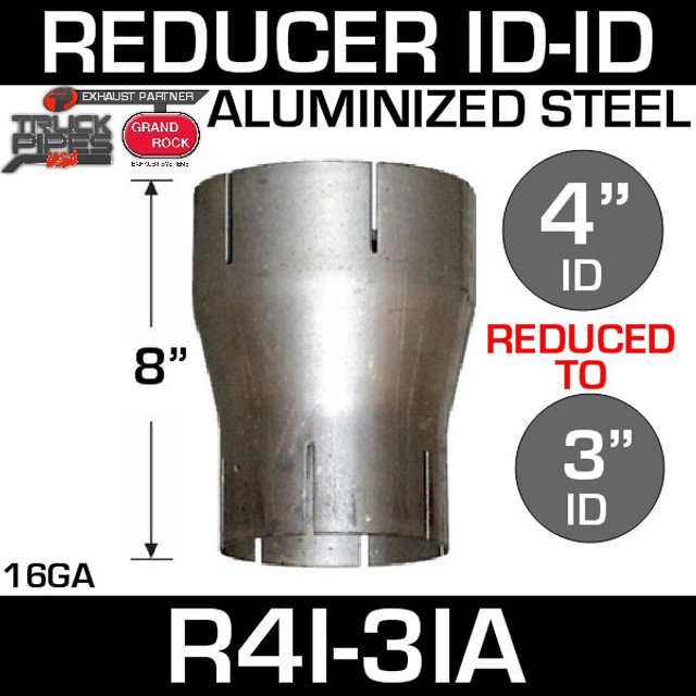 R4I-3IA 4" ID to 3" ID Exhaust Reducer Aluminized Pipe