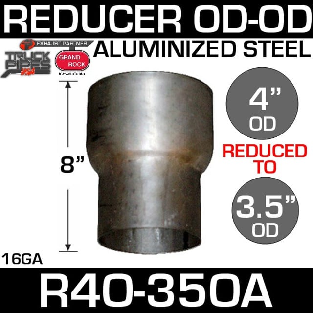 R4O-35OA 4" OD to 3.5" OD Exhaust Reducer Aluminized Pipe