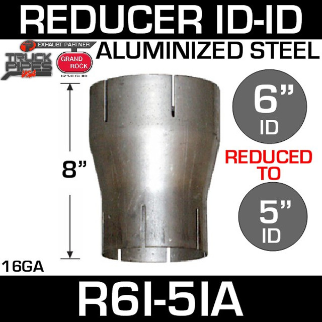 R6I-5IA 6" ID to 5" ID Exhaust Reducer Aluminized Pipe