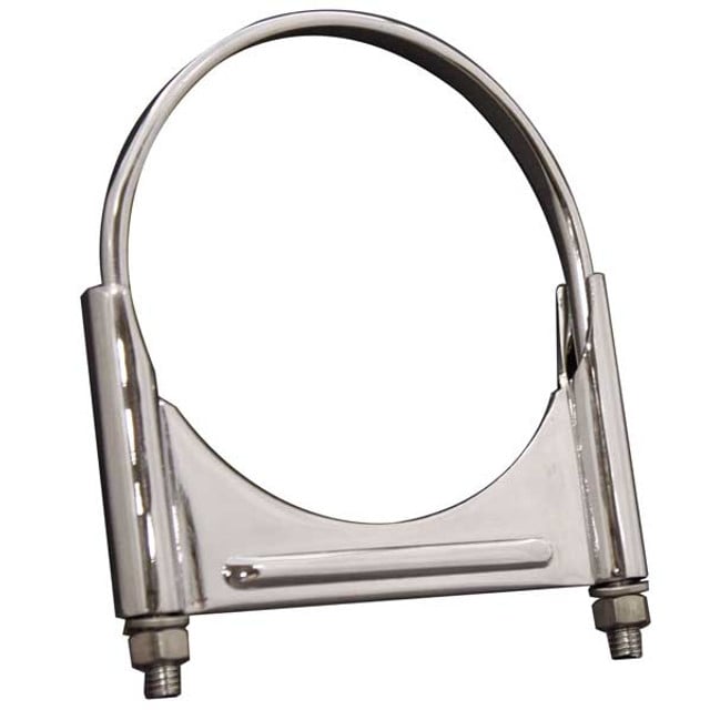 3'' Chrome Round Bolt Single Saddle Exhaust Clamp RB-3C