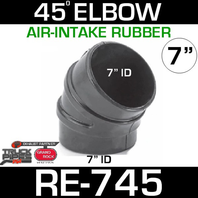 7" Air Intake Rubber 45 Degree Elbow RE-745