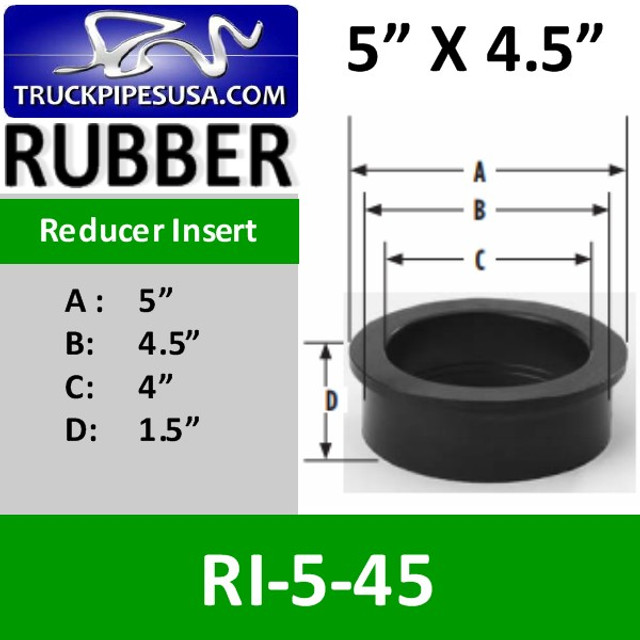 5" x 4.5" Air-Intake Rubber Exhaust Reducer Insert RI-5-45