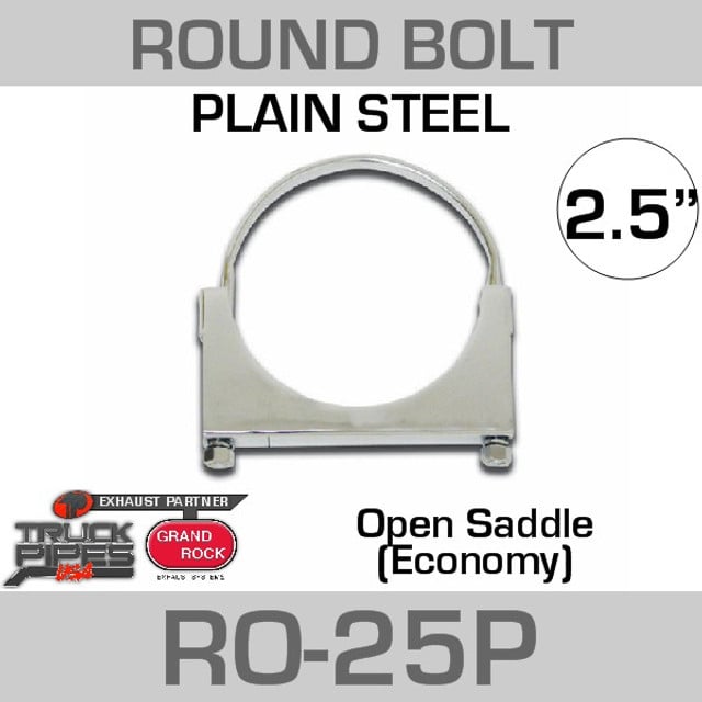 2.5" Round Bolt Open Saddle Exhaust Clamp RO-25P