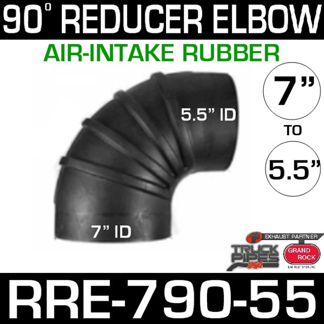 7" to 5.5" 90 Degree Reducer Air Intake Rubber Exhaust Elbow