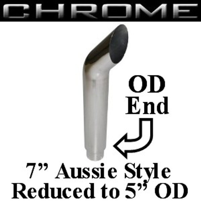 SA7-48SBC-5 7" x 48" Aussie Chrome Exhaust Stack Reduced to 5" OD