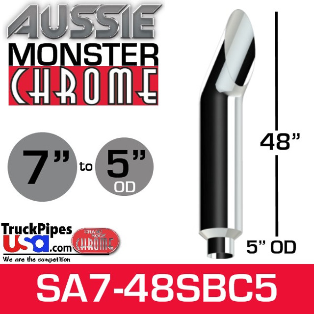 7" x 48" Aussie Chrome Monster Stack Reduced to 5" OD