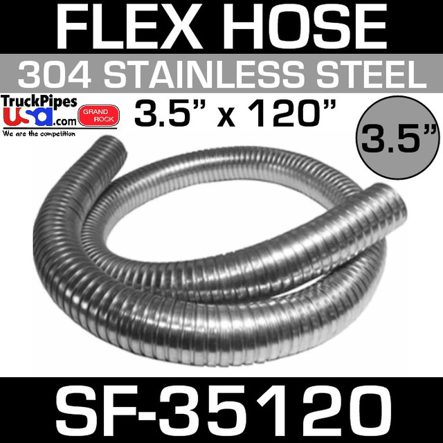 3.5" x 120" .018 304 304 Stainless Steel Flex Exhaust Hose SF-35120