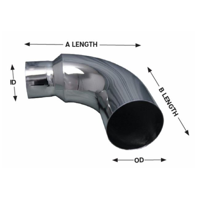 7" OD 90 Degree 16" x 16" Reduced to 5" ID Chrome SL790-1616C5