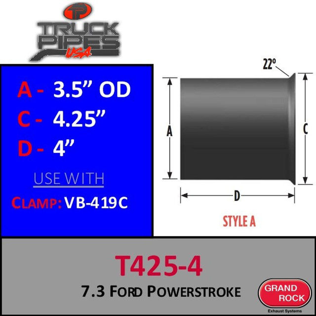 4.25" Turbo Flare Lip for 7.3 Ford Powerstroke Exhaust T425-4