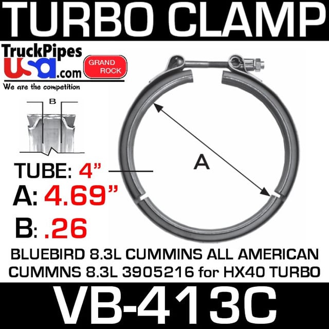 8.3 Cummins 3.5" Turbo Clamp Breeze VT10413 VB-413C