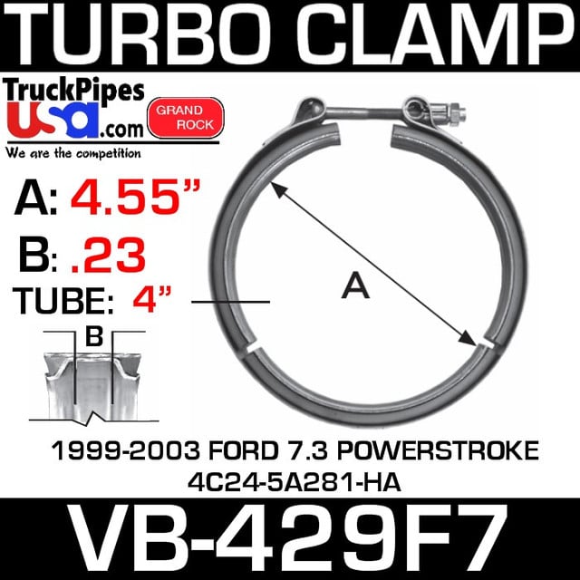 1999-2003 Ford 4C24-5A281-HA V-Band Turbo Clamp VB-429F7