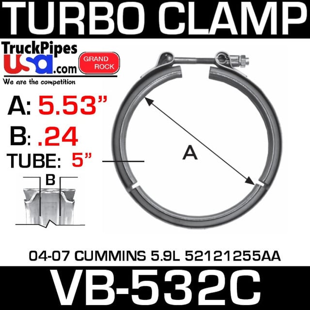 52121285AA Ford-Dodge-Cummins 5.9 V-Band Turbo Clamp VB-532