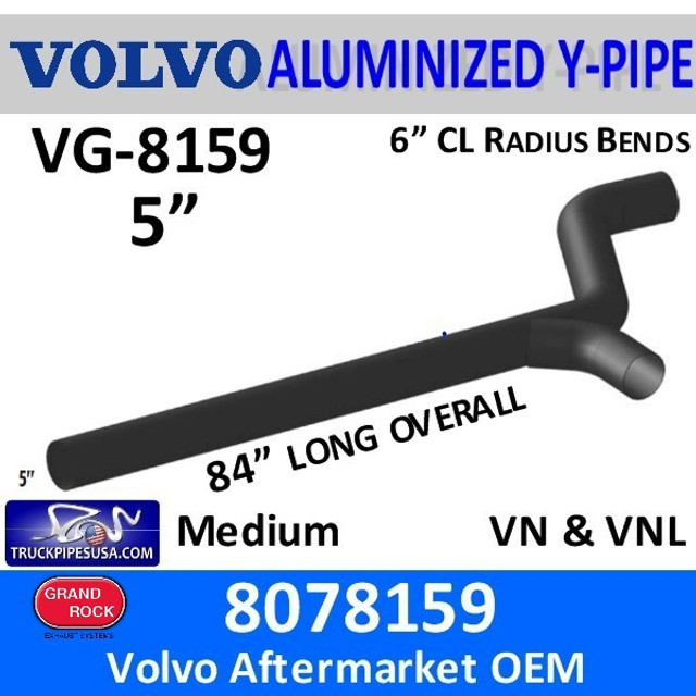 8078159 Volvo Exhaust Medium Length Y-Pipe VG-8159