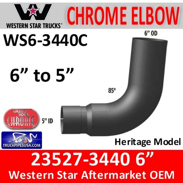 23527-3440 Western Star Exhaust 6" Reduced to 5"