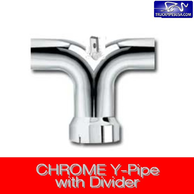 5'' Chrome Y-Pipe Exhaust with Plate 14" x 25" Y-500C