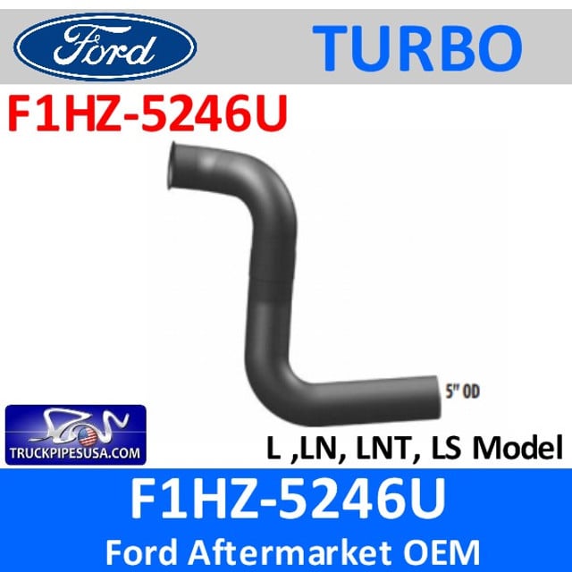 F1HZ-5246U Ford L, LNT, LTS Turbo Exhaust 5" Elbow