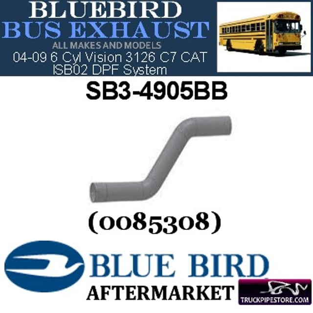 SB3-4905BB 4" 2 Bend Bluebird Bus Exhaust ID-OD ALZ