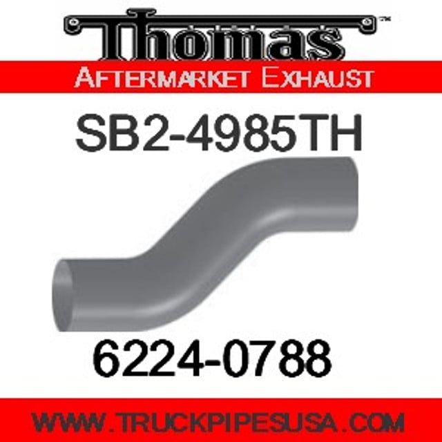 6224-0788 Thomas Bus Exhaust 2 Bend Pipe OD-OD ALZ