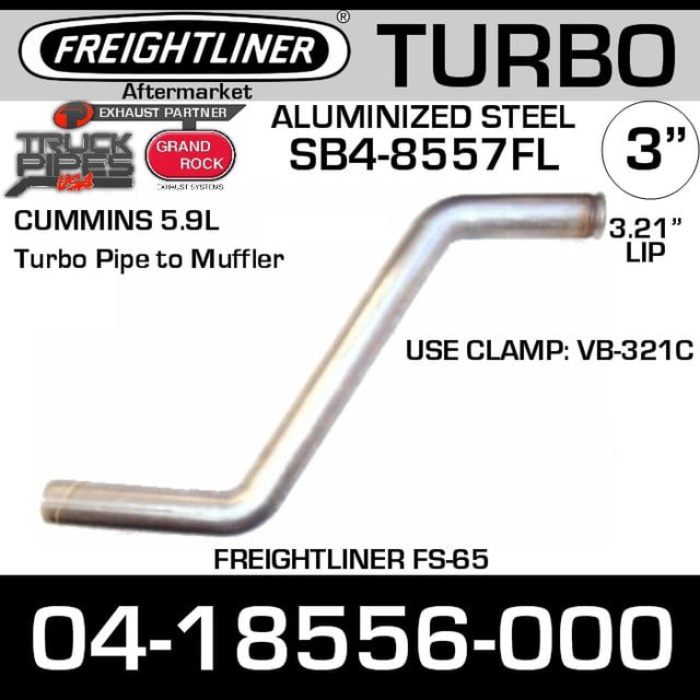 04-18556-000 3" Freightliner Bus Exhaust 2 Bend OD/FLARE ALZ