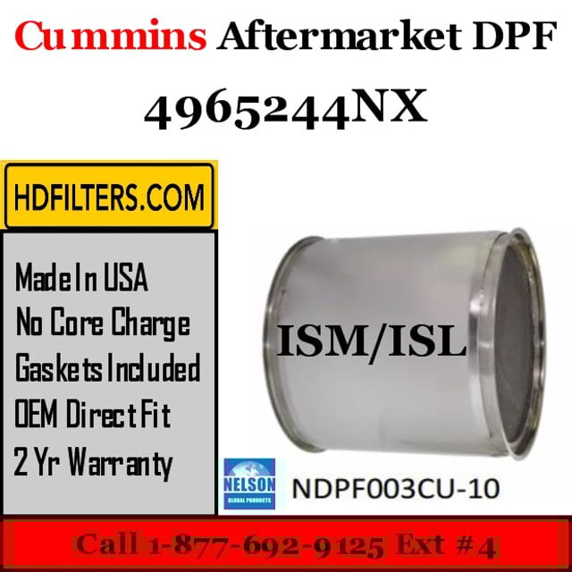 4965244NX Cummins ISM ISL Engine Diesel Particulate Filter DPF