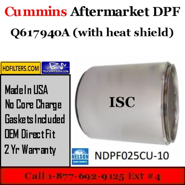Q617940A with Shield Cummins ISC Engine Diesel Particulate Filter DPF
