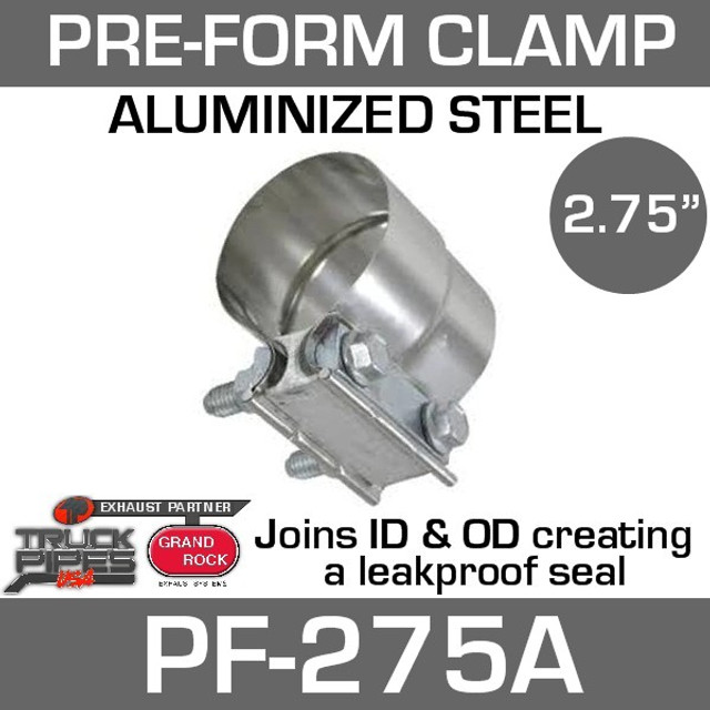 2.75" Preformed Aluminized Steel Exhaust Seal Clamp PF-275A