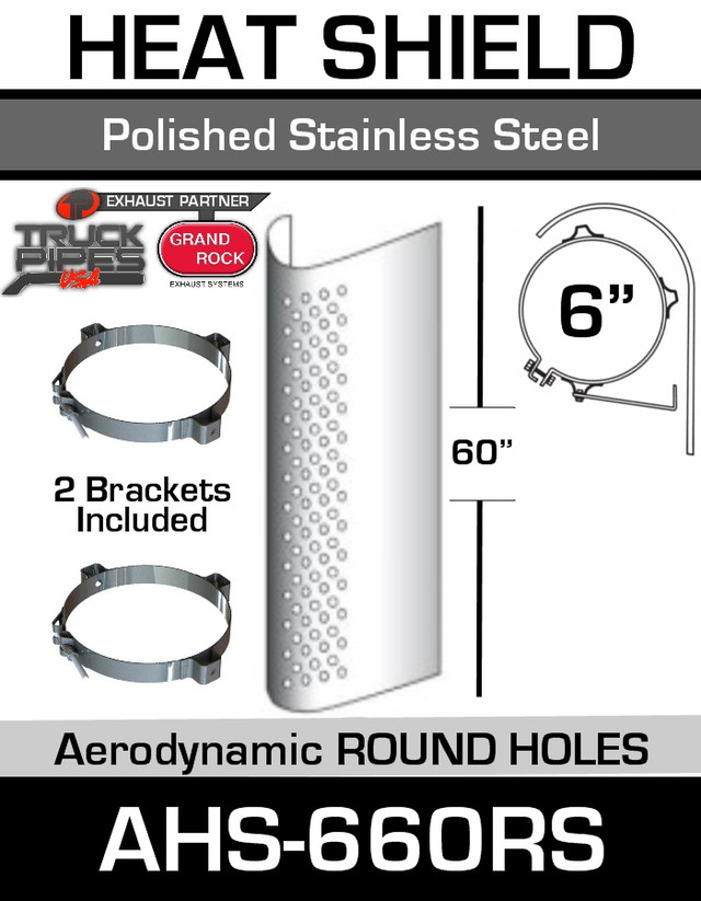 6" x 60" Aerodynamic Shield Round Hole with Brackets AHS-660RS