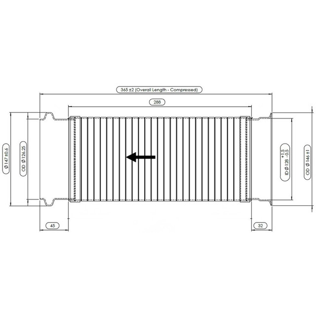 21959389 Volvo Bellows Flex Exhaust Kit Dinex 82531