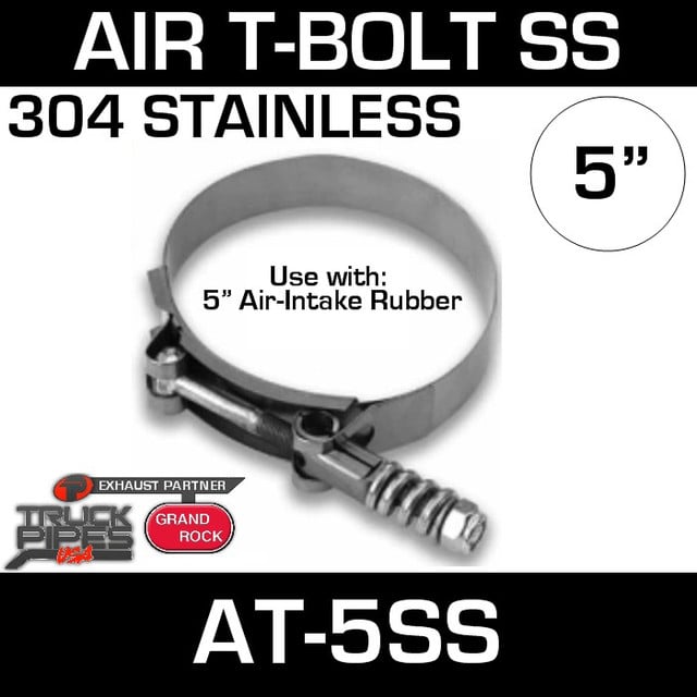 AT-5SS Air-Intake Clamp 5 inch T-Bolt Stainless Steel