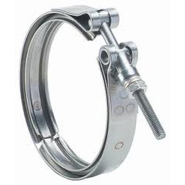 4" V Band Turbo Clamp Stainless Steel L10 T35 CAT 3176T 681001 8071156 International 73L VB475C - Thumbnail