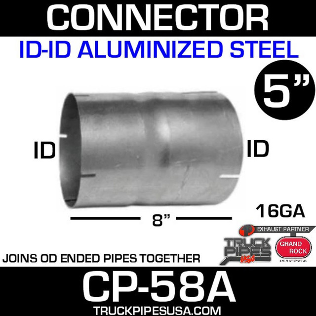 Exhaust Coupler 5 inch ID-ID Aluminized 8