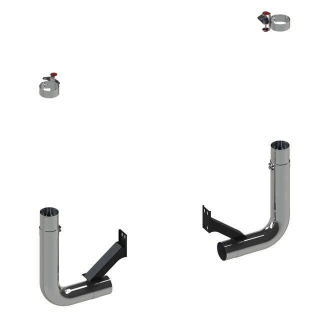 Peterbilt 589 7" Dummy Exhaust Kit for Weed Burner Exhaust By Lincoln Chrome