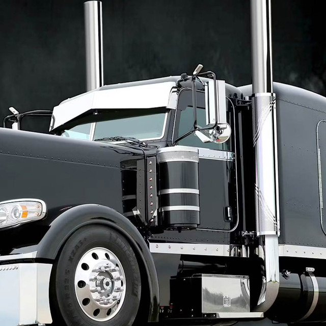 Stainless Steel Stack Guard Curved Heat Shields By RoadWorks - mounted